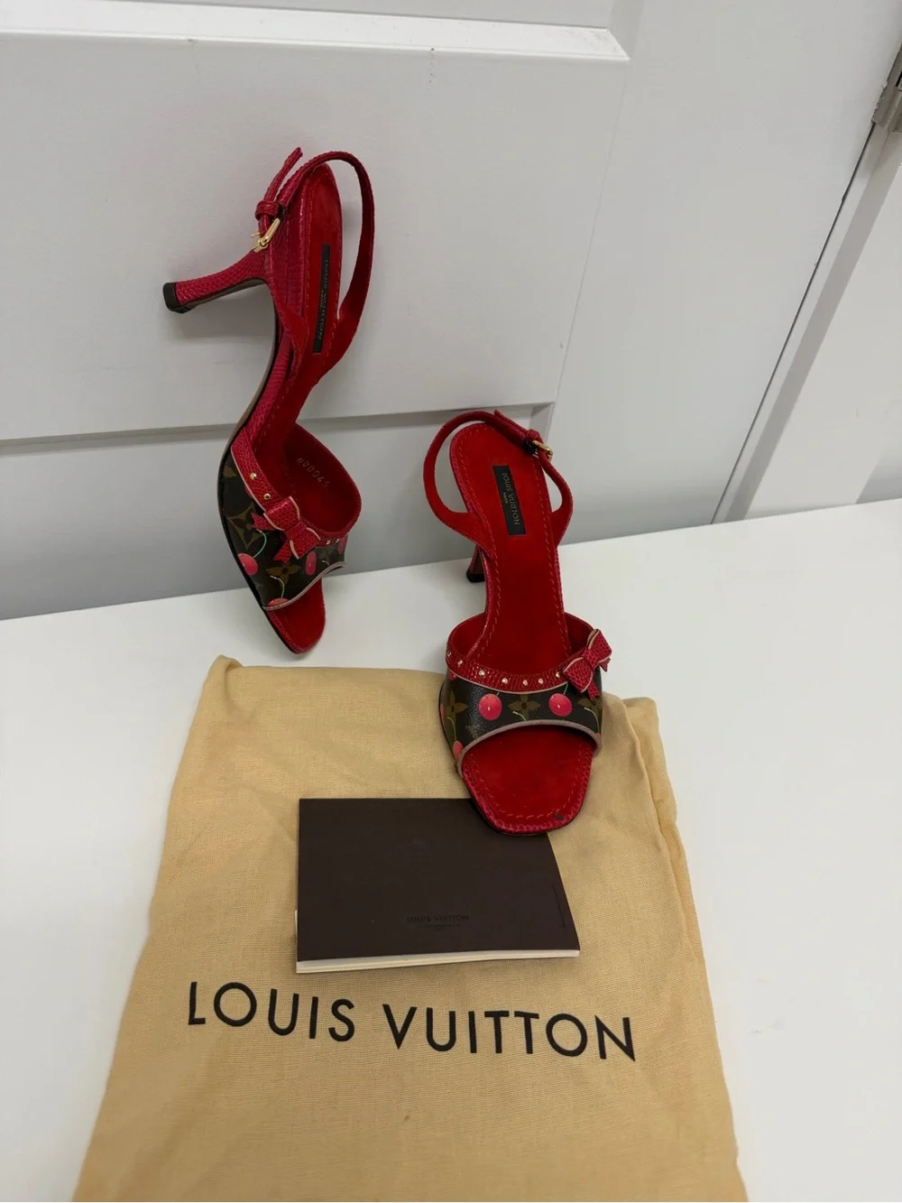 Rare Louis Vuitton x Takashi Murakami iconic Cherry bow heels (EU 37/ US 7)